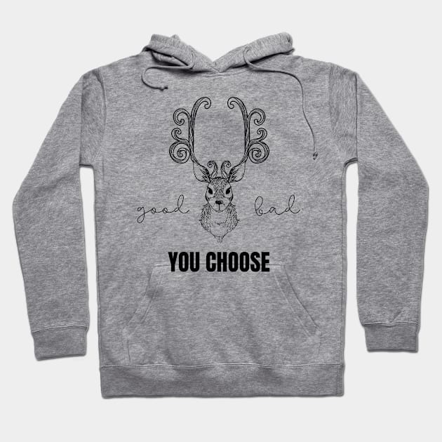 Hopeful Reindeer Good or Bad? You Choose Christmas Gifts Christmas Anticipation Christmas List Santa Claus Hoodie by nathalieaynie